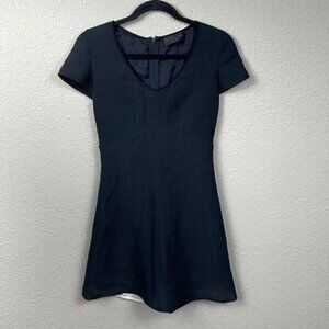 Derek Lam Mesh Skater Dress Mini Black LBD Party Night Out